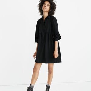 Madewell Denim Babydoll Shirtdress in Washed Black